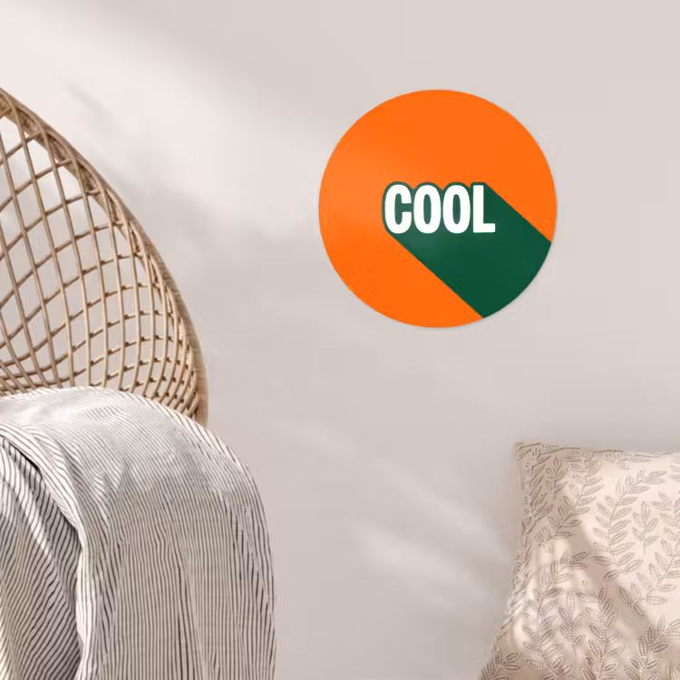 Cool - Oranje - Groen Wandcirkel behangsticker klein -sfeer4