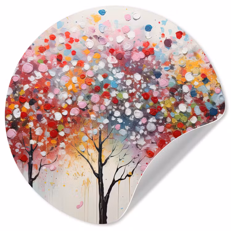 Kunst - Bomen - Natuur - Acryl Wandcirkel behangsticker klein -3d