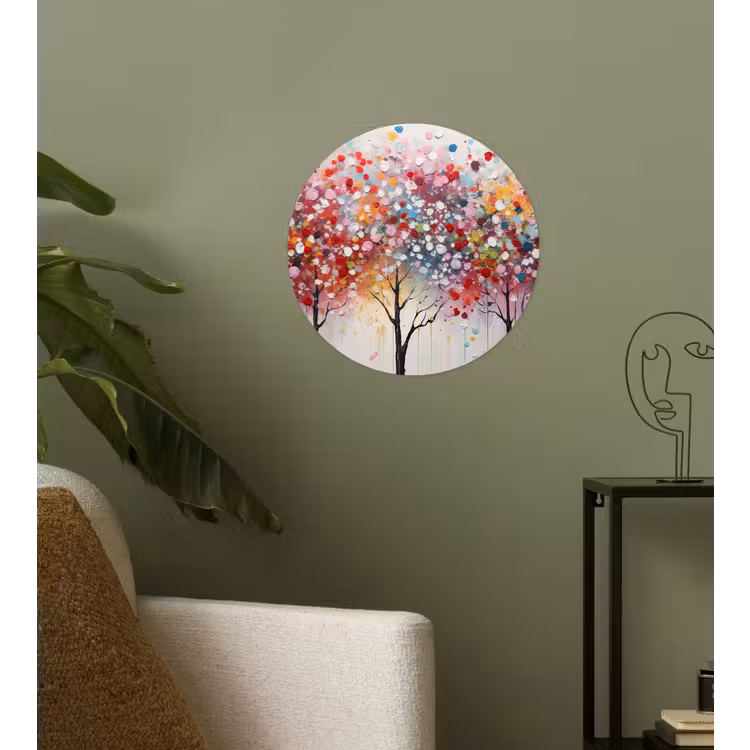 Kunst - Bomen - Natuur - Acryl Wandcirkel behangsticker klein -sfeer2