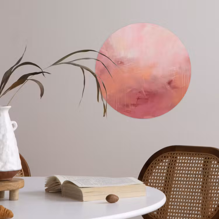 Kunst - Vloeiend - Pastel - Abstract Wandcirkel behangsticker klein -sfeer3