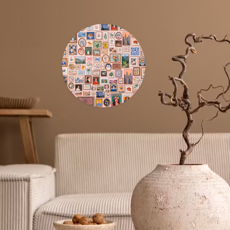Kunst - Collectie - Decoratie - Modern - Kleurrijk Wandcirkel behangsticker klein -sfeer1