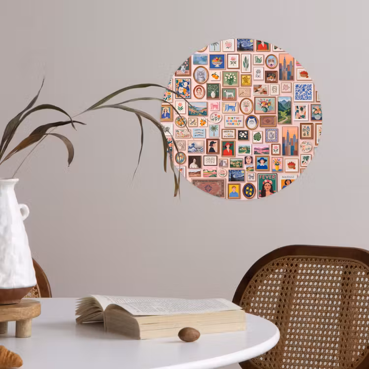 Kunst - Collectie - Decoratie - Modern - Kleurrijk Wandcirkel behangsticker klein -sfeer3