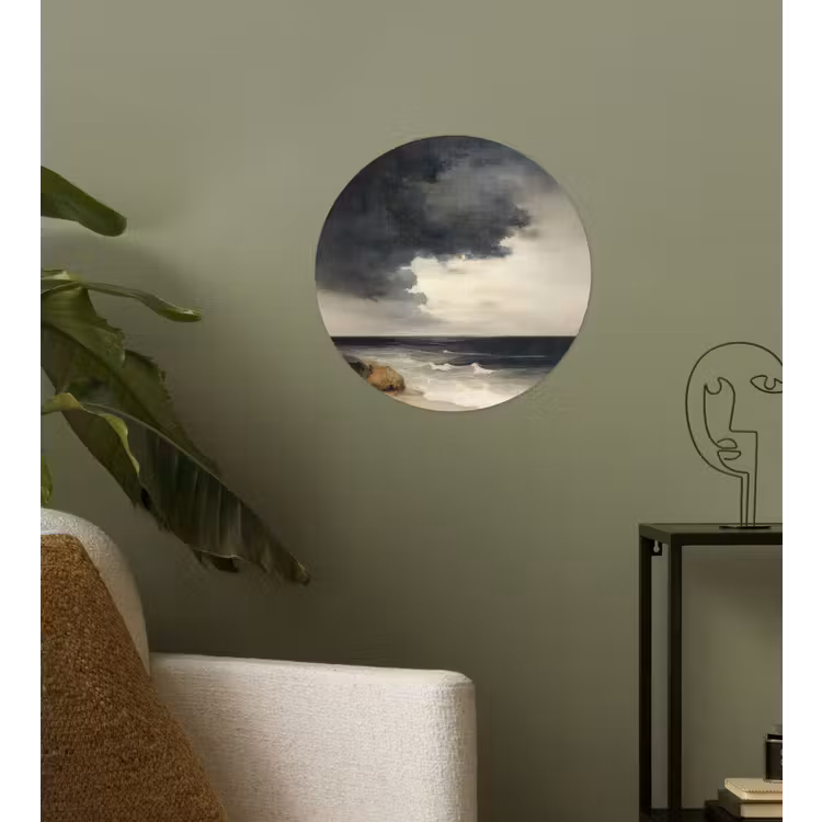 Kust - Golven - Rots - Storm Wandcirkel behangsticker klein -sfeer2