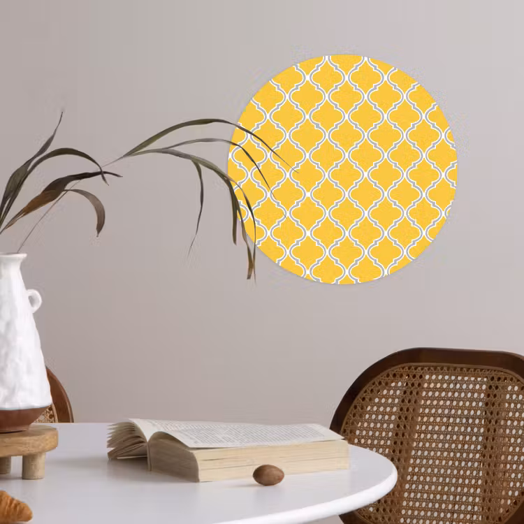 Lantaarn - Arabesk - Elegant - Geel Wandcirkel behangsticker klein 186 -sfeer3