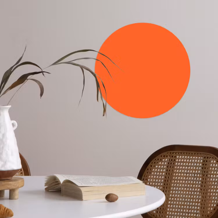 Vivid - Amber - Oranje Wandcirkel behangsticker klein 186 -sfeer3