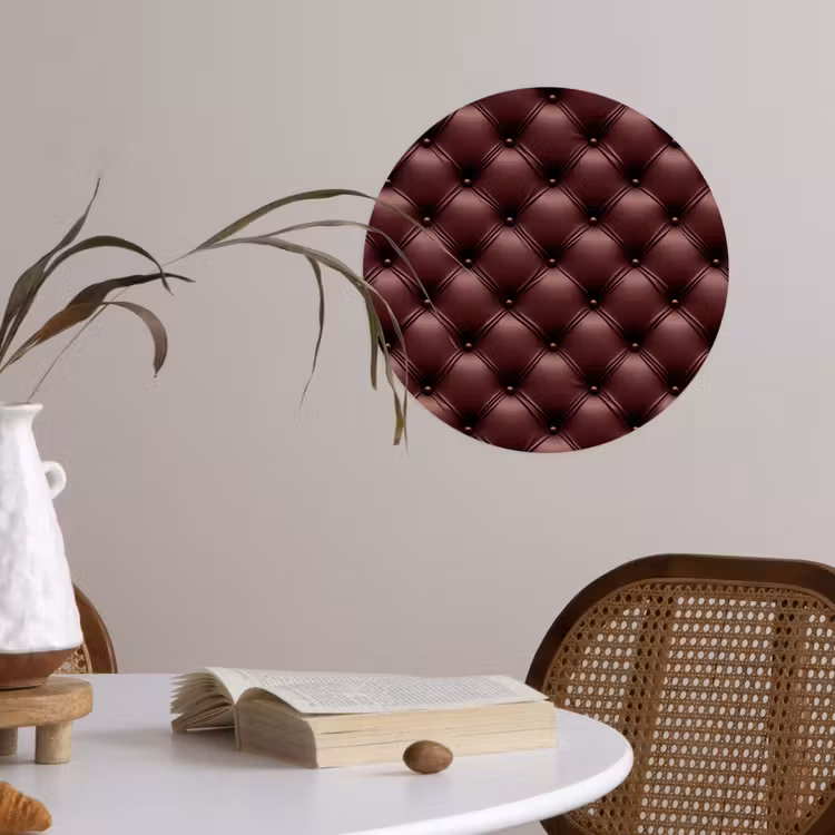 Leer - Patroon - Bordeaux Wandcirkel behangsticker klein 186 -sfeer3