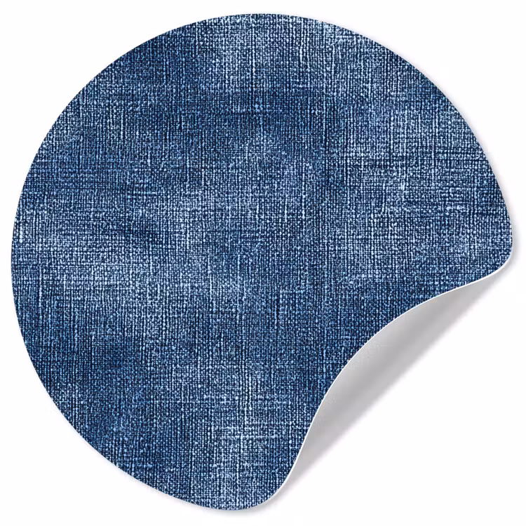 Linnen - Textuur - Patroon - Denim - Rustiek Wandcirkel behangsticker klein 186 -3d