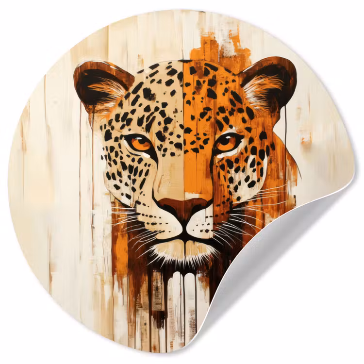 Luipaard - Symmetrisch - Strepen Wandcirkel behangsticker klein -3d