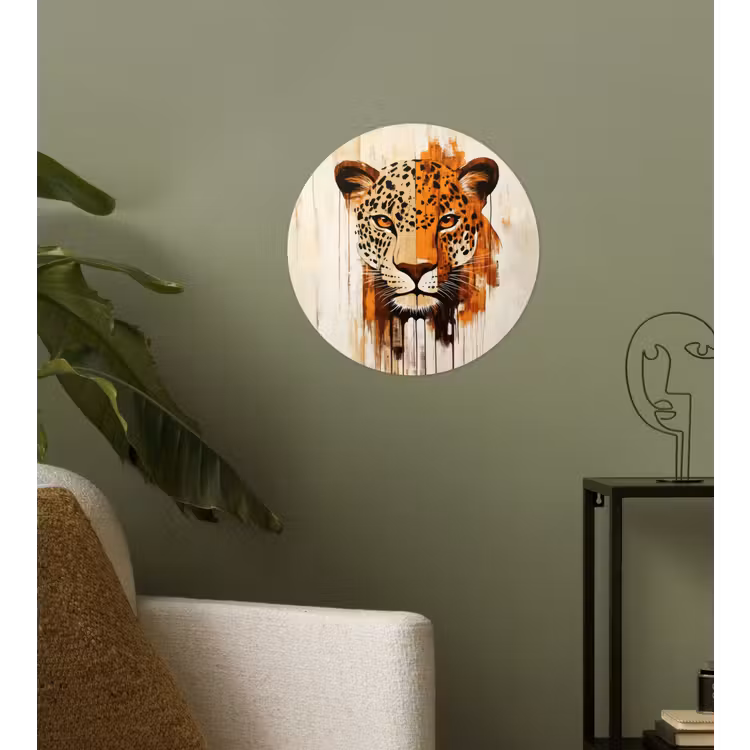 Luipaard - Symmetrisch - Strepen Wandcirkel behangsticker klein -sfeer2