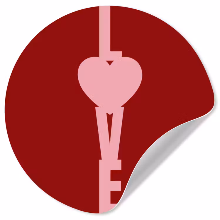 Love - Hart - Rood Wandcirkel behangsticker klein -3d