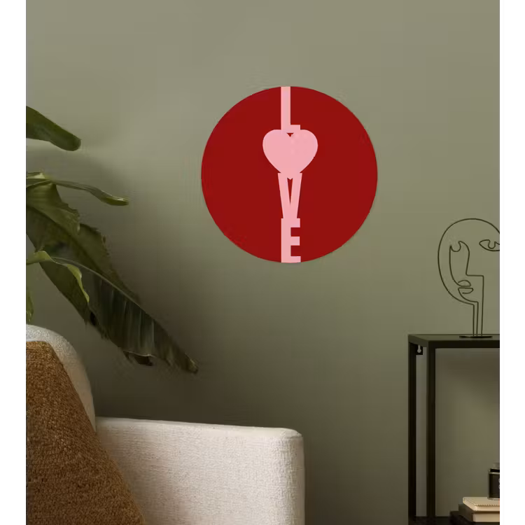 Love - Hart - Rood Wandcirkel behangsticker klein -sfeer2