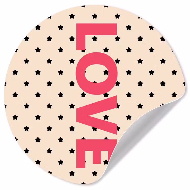 Love - Stippen - Roze Wandcirkel behangsticker klein -3d