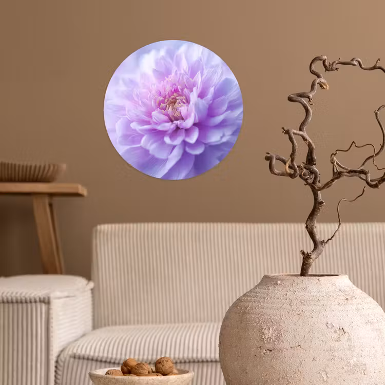 Paars - Dahlia - Dromerig Wandcirkel behangsticker klein -sfeer1