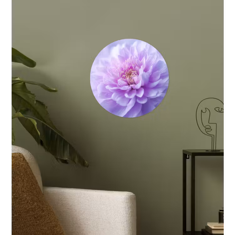 Paars - Dahlia - Dromerig Wandcirkel behangsticker klein -sfeer2