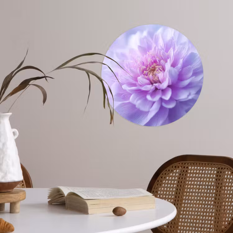 Paars - Dahlia - Dromerig Wandcirkel behangsticker klein -sfeer3