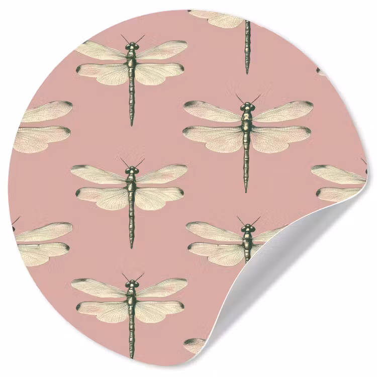Lillibellen - Patroon - Roze Wandcirkel behangsticker klein 186 -3d
