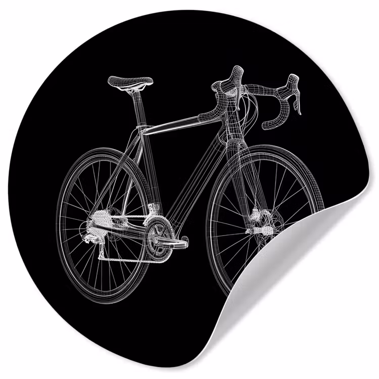 Lijnen - Illustratie - Wit Wandcirkel behangsticker klein -3d