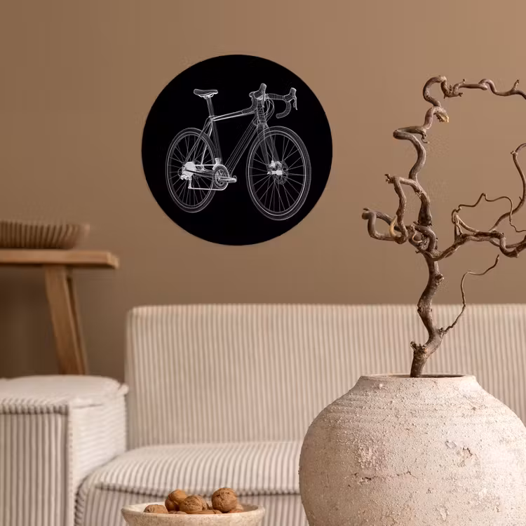 Lijnen - Illustratie - Wit Wandcirkel behangsticker klein -sfeer1