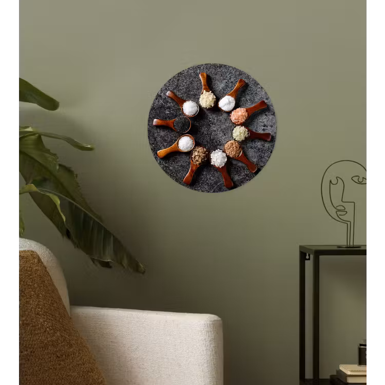 Lepel - Kruiden - Specerijen - Keuken - Industrieel Wandcirkel behangsticker klein -sfeer2