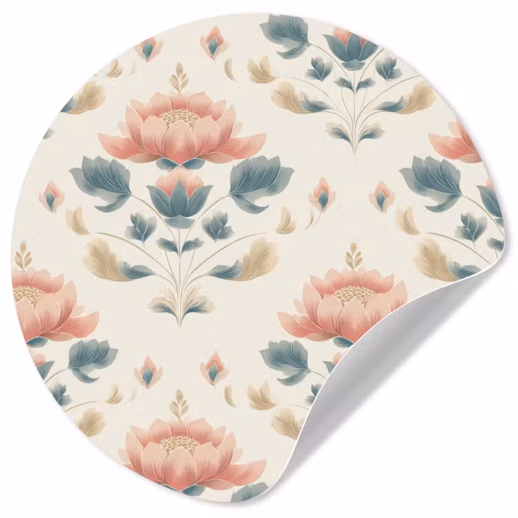 Lotus - Bloemen - Roze Wandcirkel behangsticker klein 186 -3d