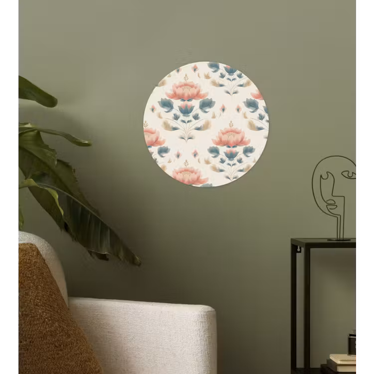Lotus - Bloemen - Roze Wandcirkel behangsticker klein 186 -sfeer2
