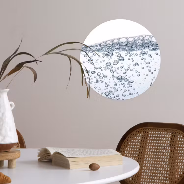Luchtbellen - Water - Dynamisch Wandcirkel behangsticker klein -sfeer3