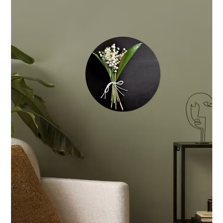 Lelietjes van dalen - Bloemen - Stilleven - Flora Wandcirkel behangsticker klein -sfeer2
