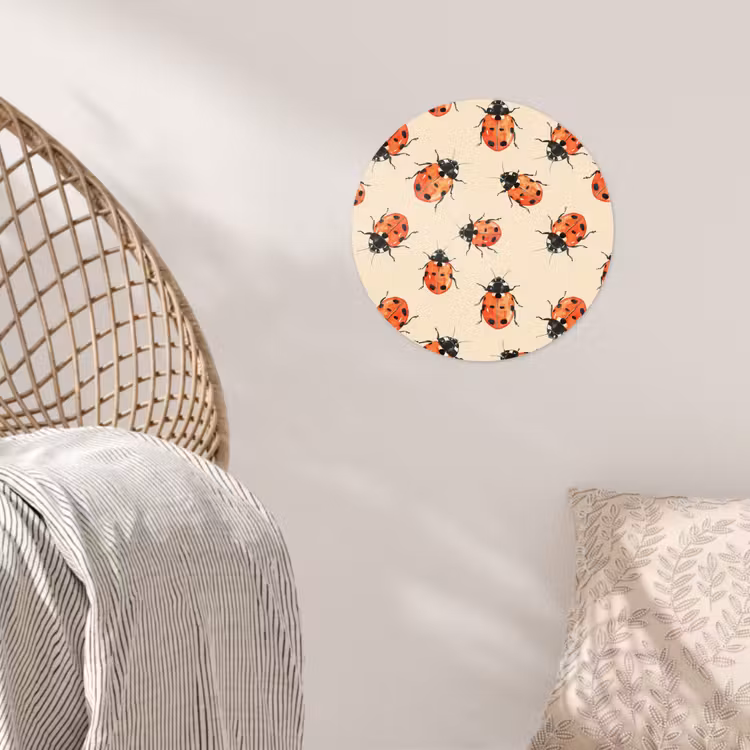 Lieveheersbeestjes - Patroon - Rood Wandcirkel behangsticker klein 186 -sfeer4