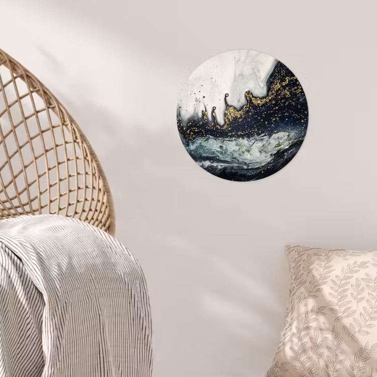 Marmer - Abstract - Goud - Luxe Wandcirkel behangsticker klein -sfeer4