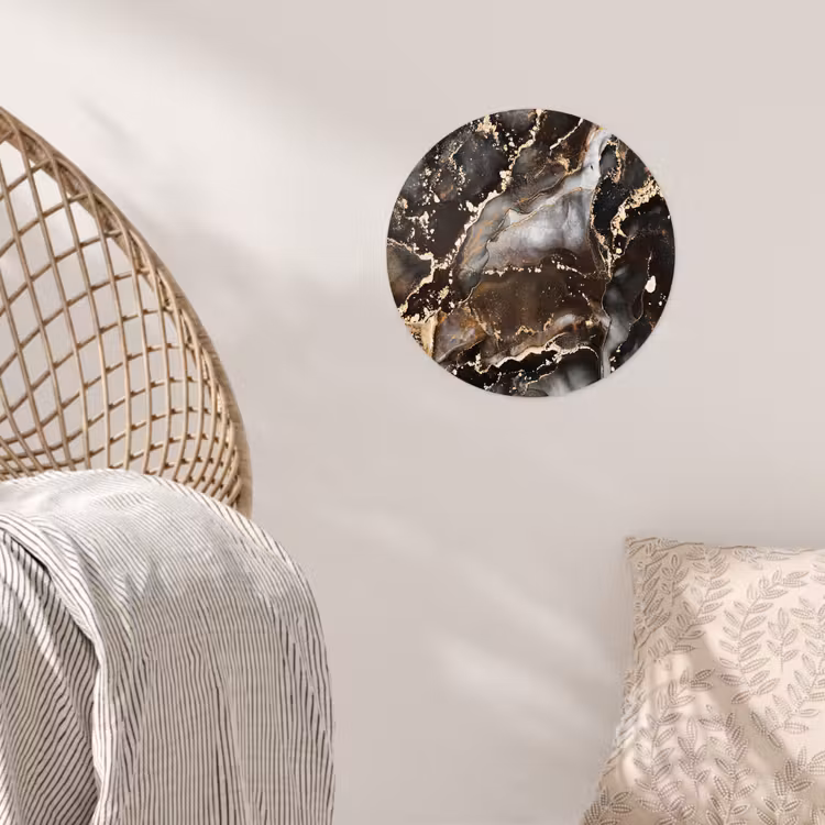 Marmer - Goud - Glitter - Luxe Wandcirkel behangsticker klein -sfeer4