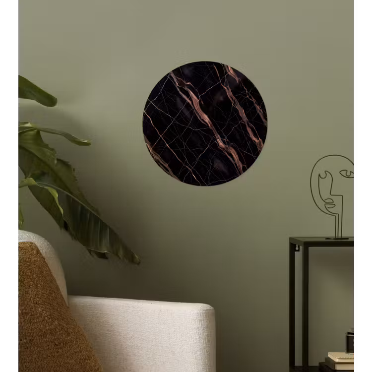 Marmer - Goud - Patroon - Luxe - Zwart Wandcirkel behangsticker klein -sfeer2