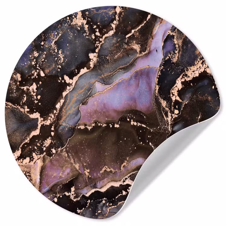Marmer - Goud - Roze Wandcirkel behangsticker klein -3d