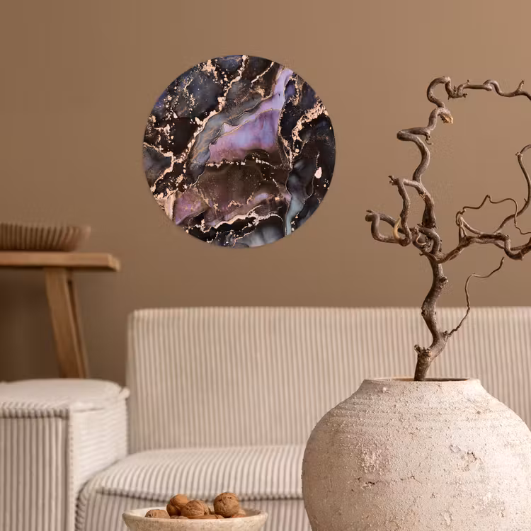 Marmer - Goud - Roze Wandcirkel behangsticker klein -sfeer1