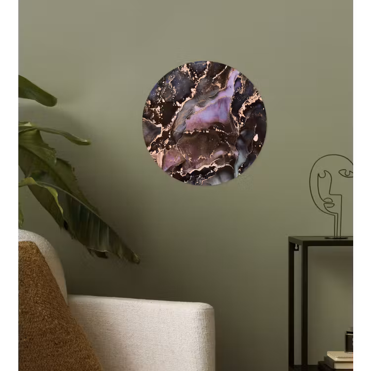 Marmer - Goud - Roze Wandcirkel behangsticker klein -sfeer2