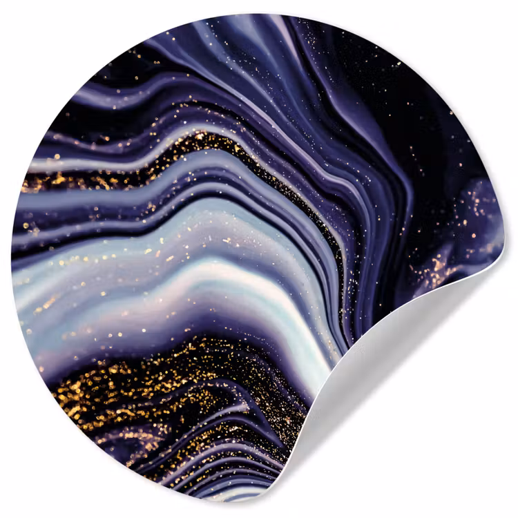 Marmer - Paars - Luxe - Marmerlook - Glitter Wandcirkel behangsticker klein -3d