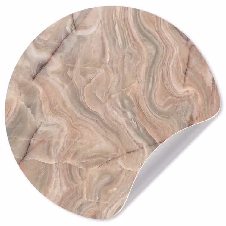 Marmer - Patroon - Abstract - Beige - Groen Wandcirkel behangsticker klein -3d
