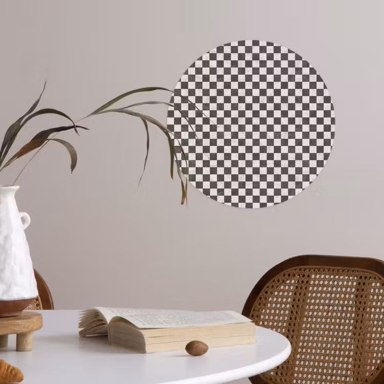 Marmer - Patroon - Grijs Wandcirkel behangsticker klein 186 -sfeer3