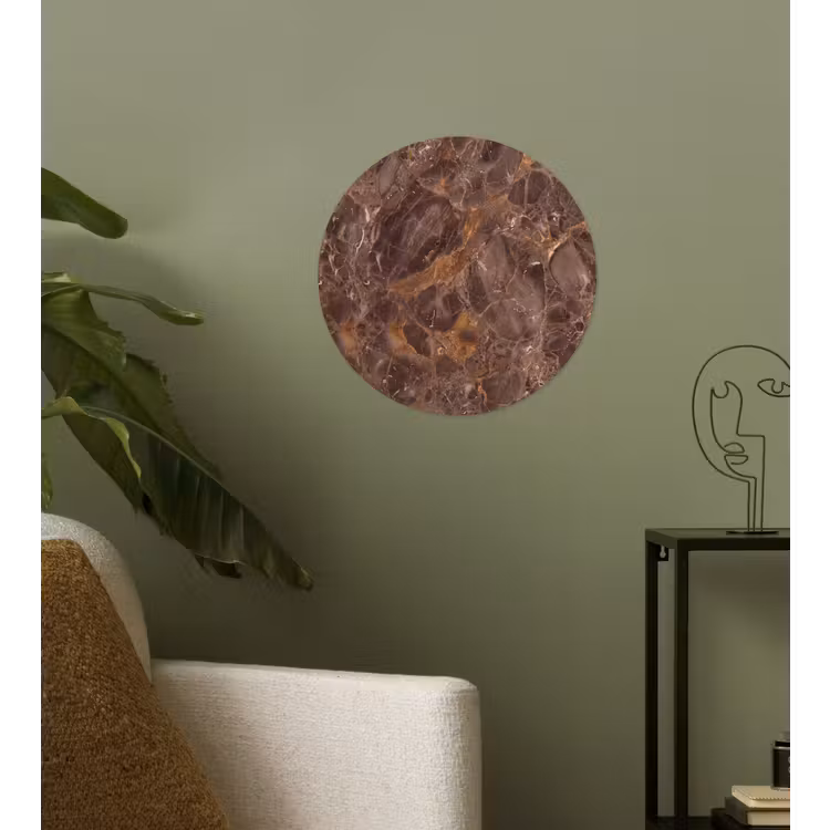 Marmer - Patroon - Natuur - Bruin - Goud Wandcirkel behangsticker klein -sfeer2