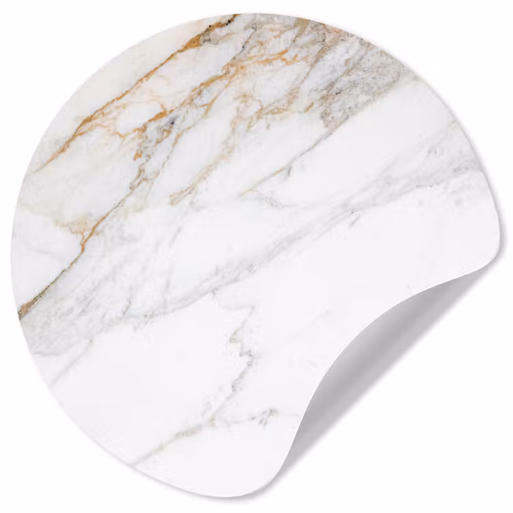 Marmer - Steen - Wit - Goud - Marmerlook - Steen - Luxe Wandcirkel behangsticker klein -3d