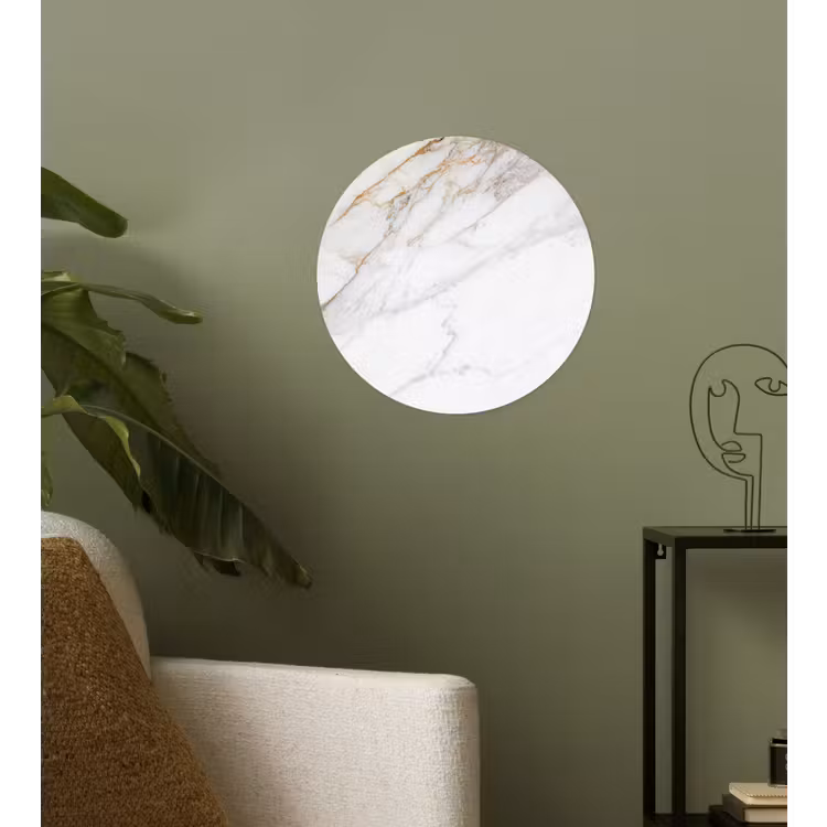 Marmer - Steen - Wit - Goud - Marmerlook - Steen - Luxe Wandcirkel behangsticker klein -sfeer2