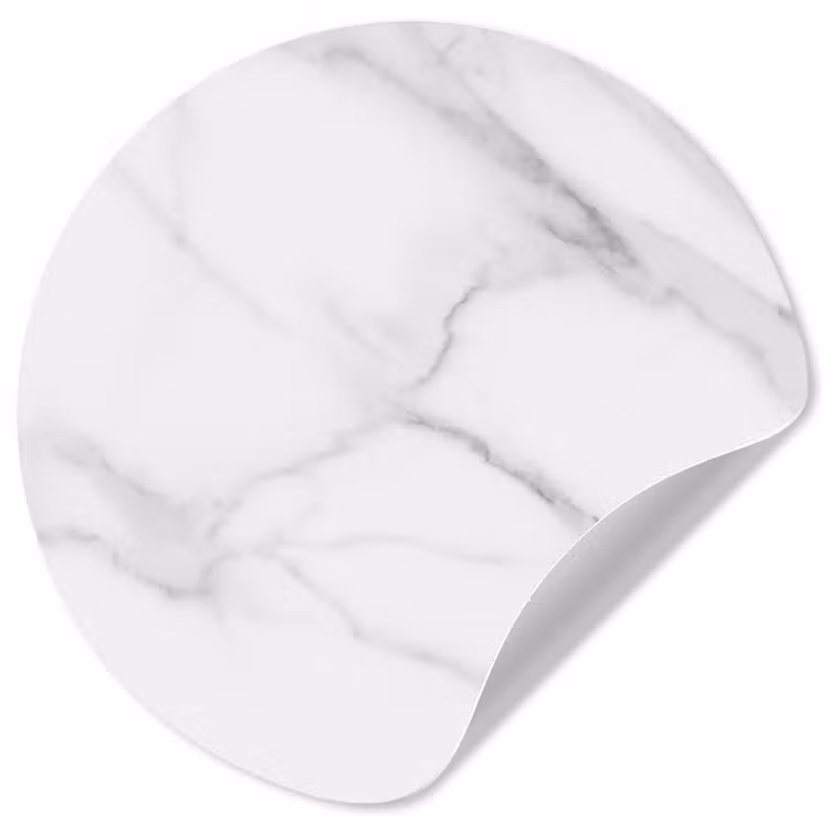 Marmer - Structuur - Wit - Grijs - Steen - Marmerlook Wandcirkel behangsticker klein -3d