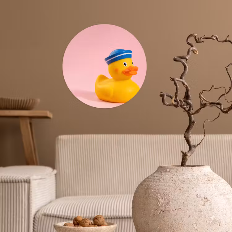 Matroos - Eend - Roze Wandcirkel behangsticker klein -sfeer1
