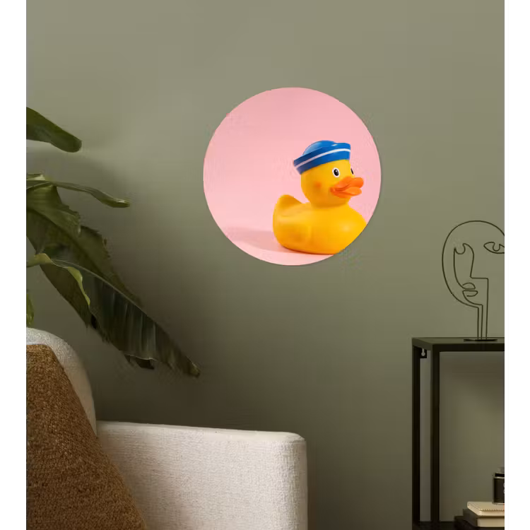 Matroos - Eend - Roze Wandcirkel behangsticker klein -sfeer2