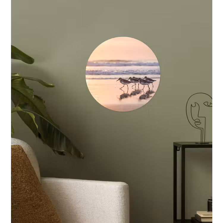 Zee - Vogels - Strand Wandcirkel behangsticker klein -sfeer2