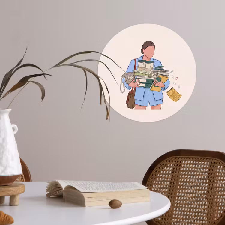 Mens - Kantoorartikelen - Werk - Modern Wandcirkel behangsticker klein -sfeer3