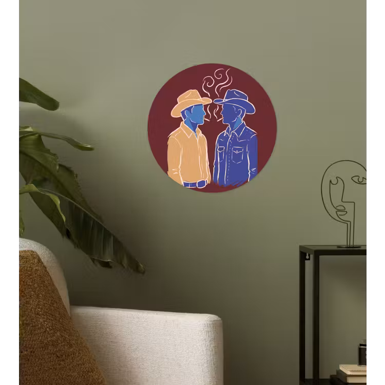 Mensen - Profiel - Sigaret - Abstract - Kunst Wandcirkel behangsticker klein -sfeer2