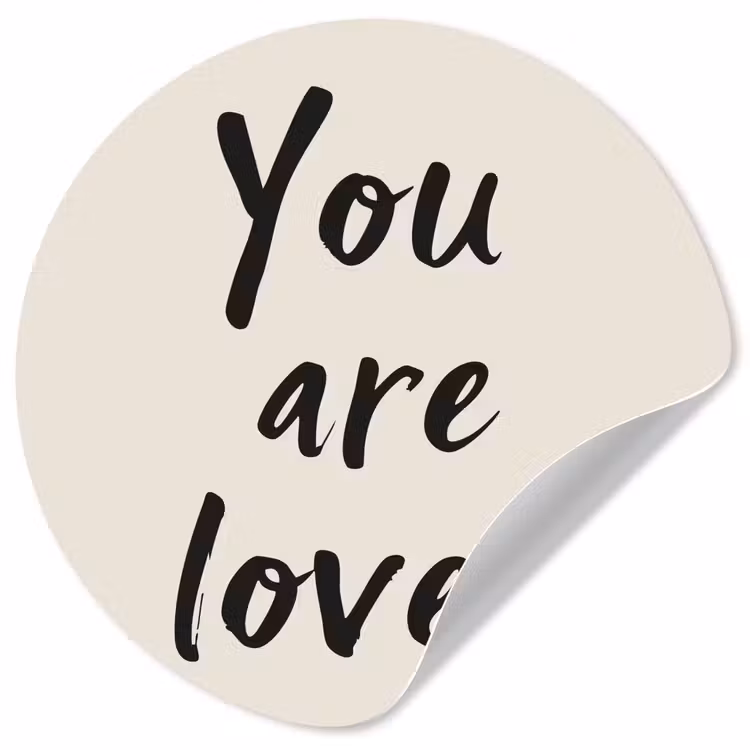 Minimalistisch - Beige - Love Wandcirkel behangsticker klein -3d