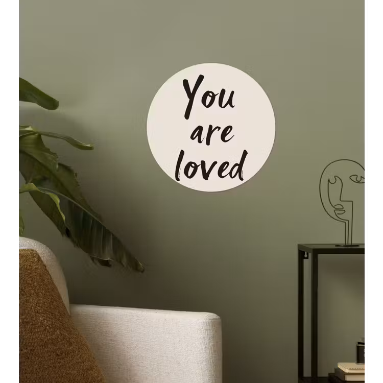 Minimalistisch - Beige - Love Wandcirkel behangsticker klein -sfeer2