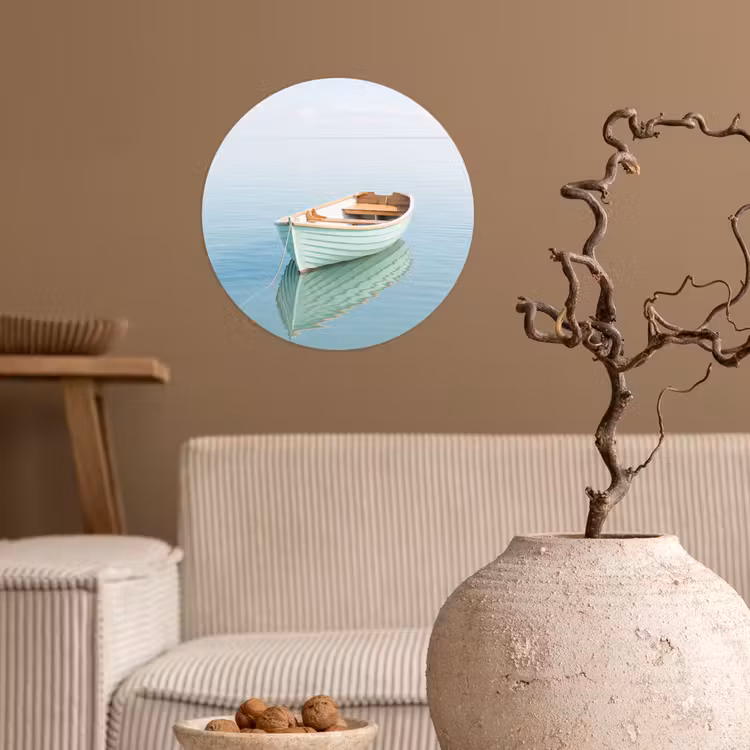 Minimalistisch - Boot - Zee Wandcirkel behangsticker klein -sfeer1