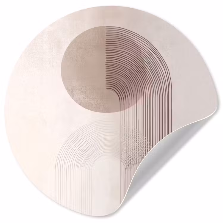 Minimalistisch - Cirkel - Lichtgrijs Wandcirkel behangsticker klein -3d